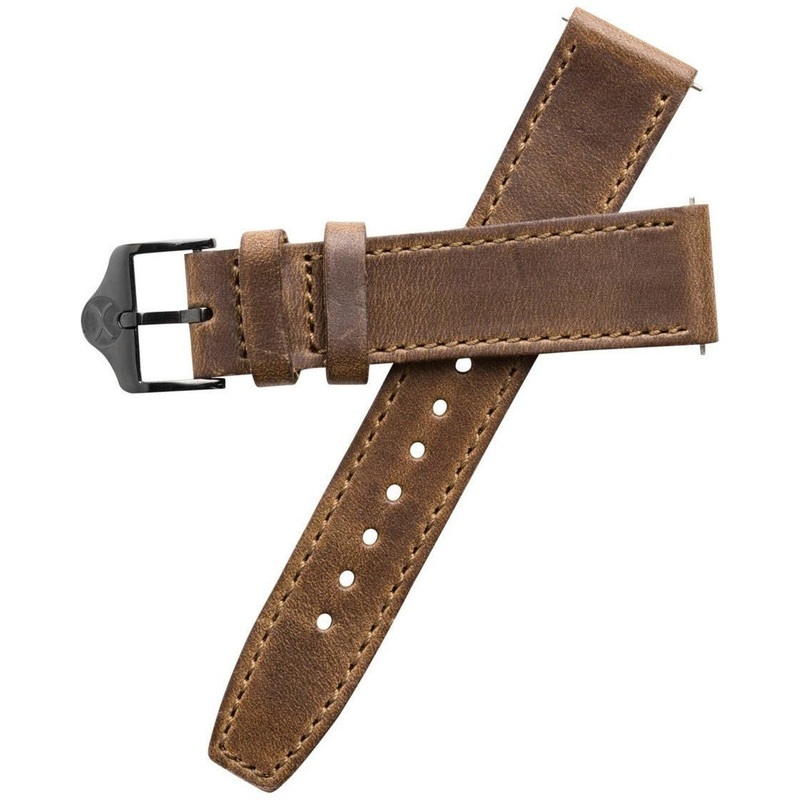 Xeric 20mm Horween Full Stitched Brown Gun Leather Strap
