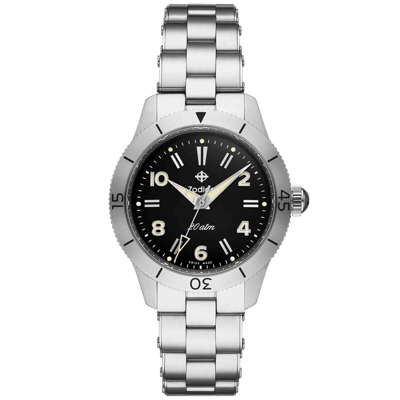 Zodiac Super Sea Wolf Ref. 691 Hand Wind SS Black