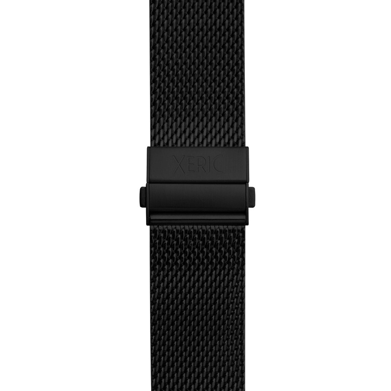 Xeric 20mm Black PVD Mesh Bracelet with Deployant Clasp