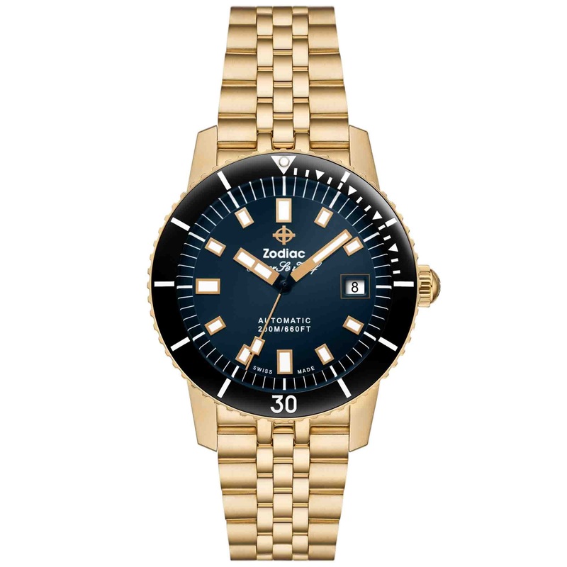 Zodiac Super Sea Wolf Compression Diver Automatic 18K Gold-Plated Limited Edition