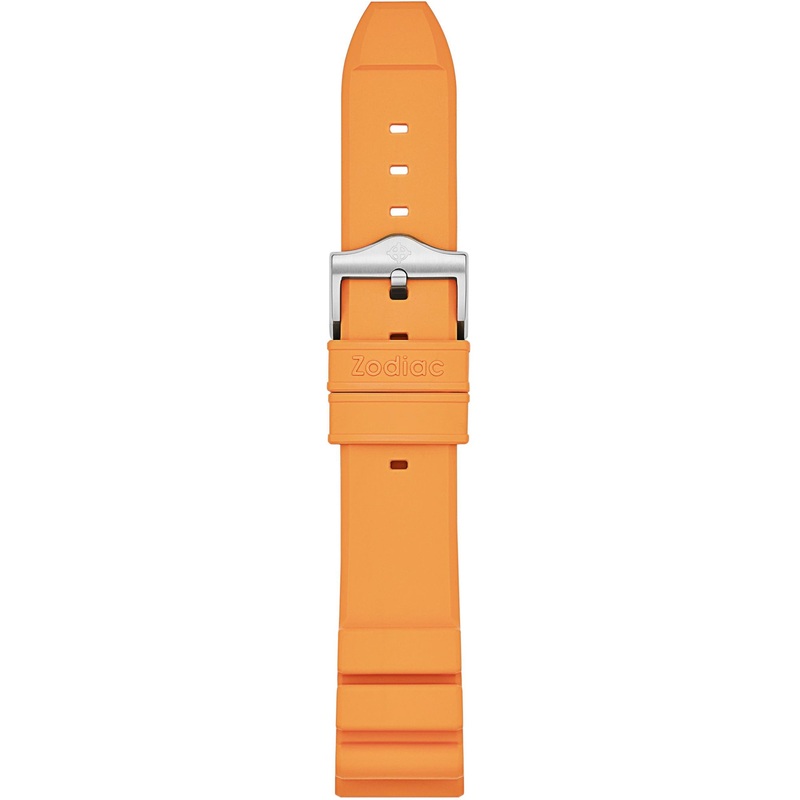 Zodiac 20mm Orange Accordian Rubber Strap