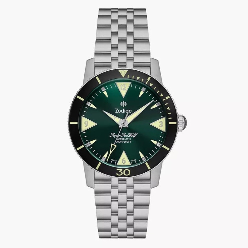 Zodiac ZO9218 Super Sea Wolf Skin Diver Green SS