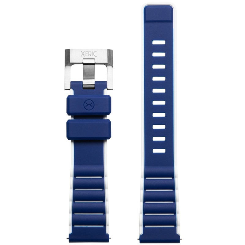 Xeric 20mm Blue White Silicone Strap