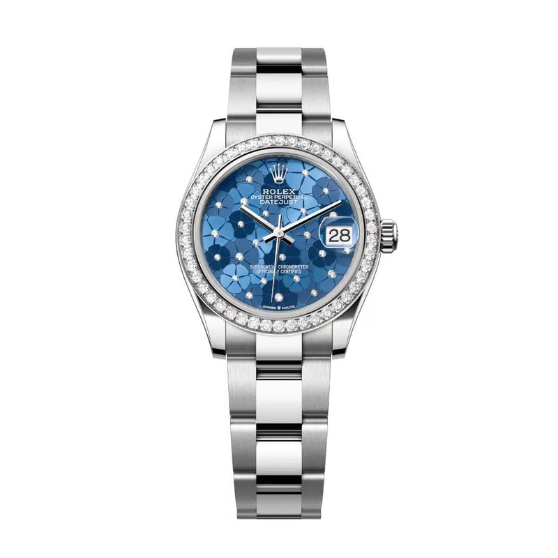 Datejust 31 Azzurro Blue Floral-Motif Diamond