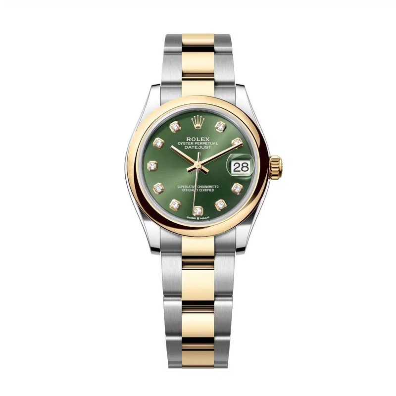 Datejust 31 Yellow Gold Two-Tone Olive Green Diamond