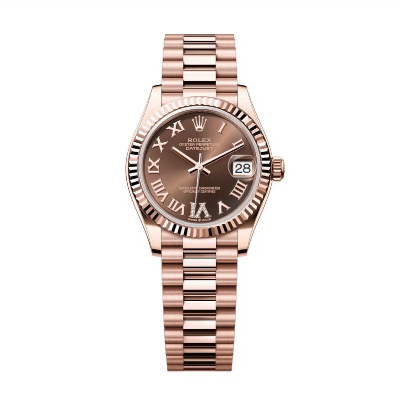 Datejust 31 Everose Gold Chocolate Roman Diamond