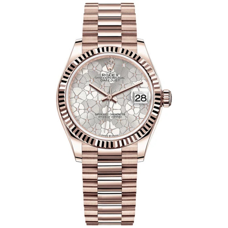 Datejust 31 Everose Gold Mother of Pearl Diamond Butterfly Pave