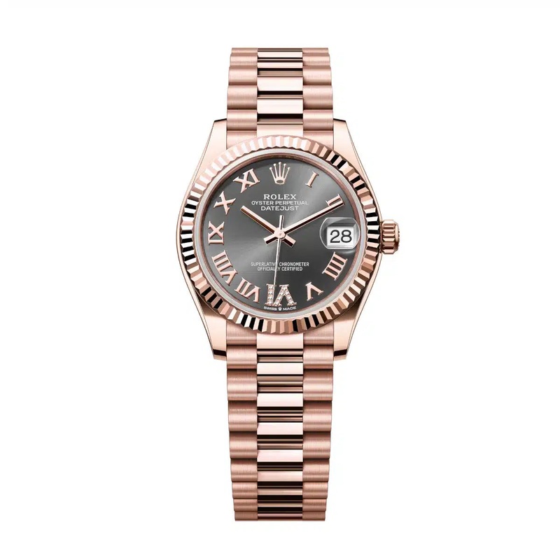 Datejust 31 Everose Gold Slate Roman Diamond