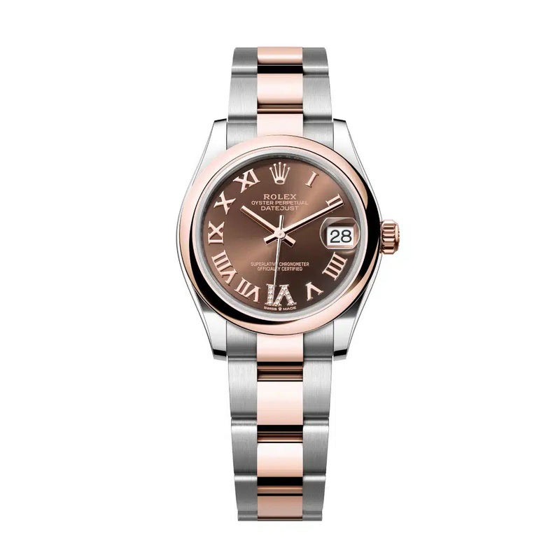 Datejust 31 Everose Gold Two-Tone Chocolate Roman Diamond