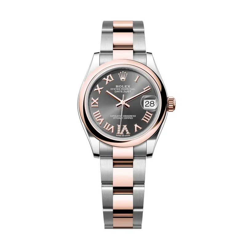 Datejust 31 Everose Gold Two-Tone Slate Roman Diamond