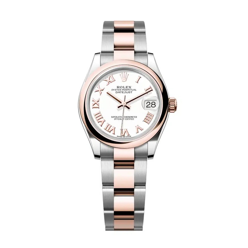 Datejust 31 Everose Gold Two-Tone White Roman