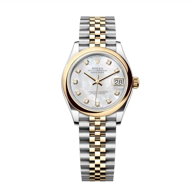 Datejust 31 Yellow Gold Two-Tone Mother of Pearl Diamond