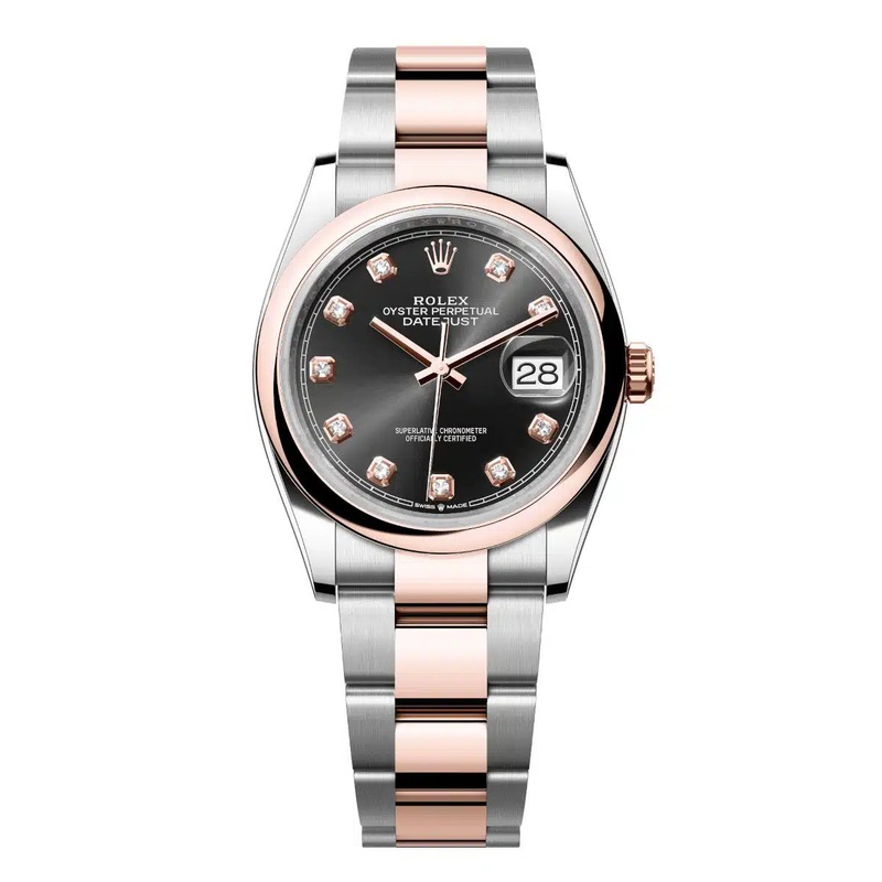 Datejust 36 Everose Gold Two-Tone Bright Black Diamond