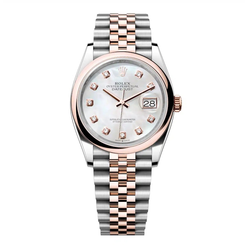 Datejust 36 Everose Gold Two-Tone Mother of Pearl Diamond