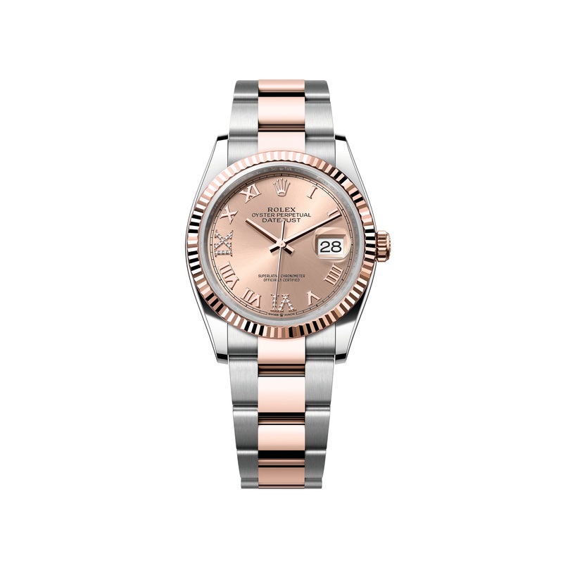 Datejust 36 Everose Gold Two-Tone Rose-Colour Roman Diamond