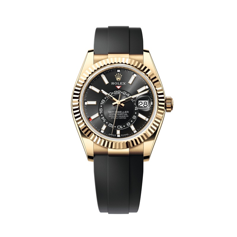 Sky-Dweller Yellow Gold Oysterflex Bright Black