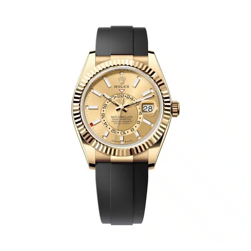 Sky-Dweller Yellow Gold Oysterflex Champagne