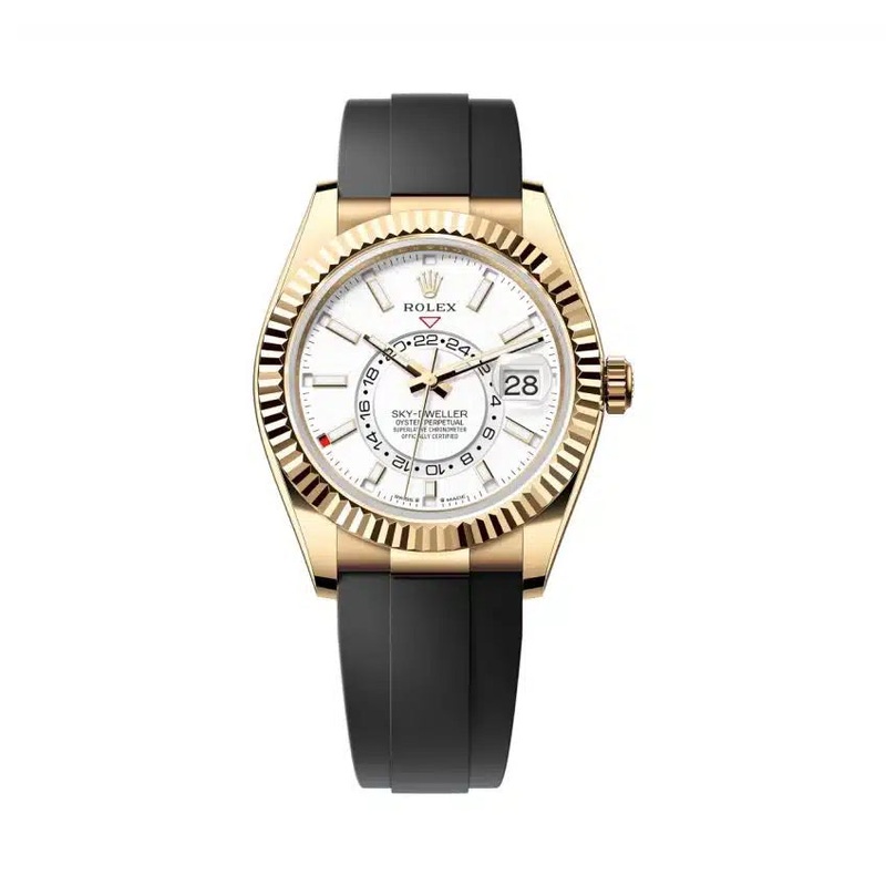 Sky-Dweller Yellow Gold Oysterflex Intense White