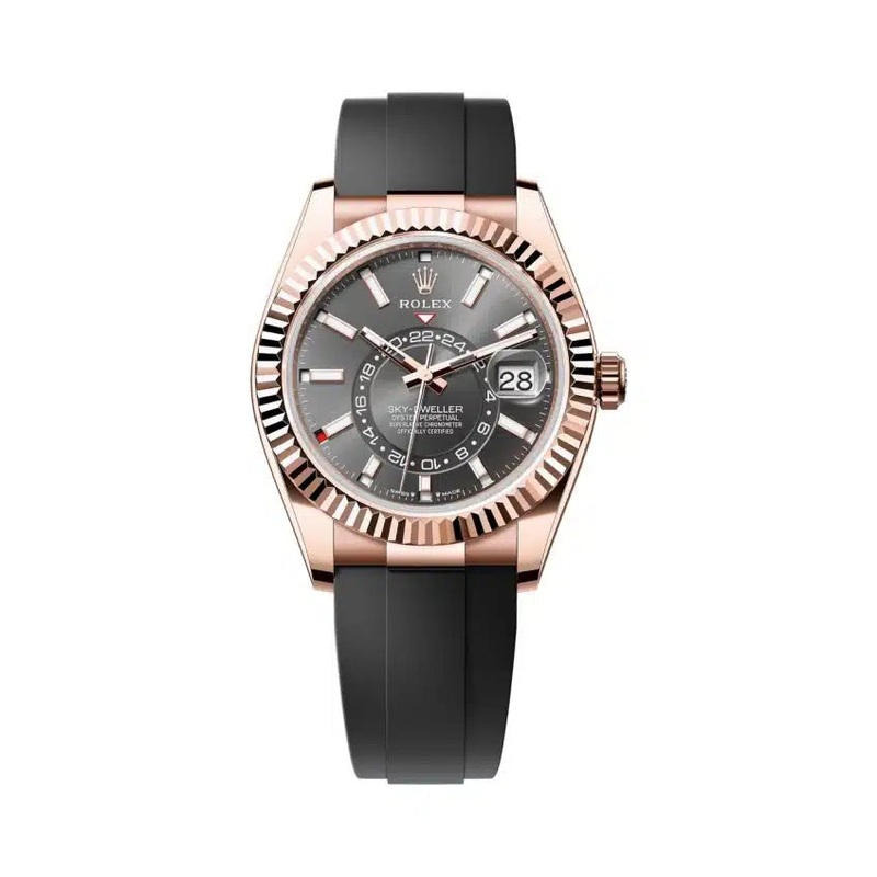 Sky-Dweller Everose Gold Oysterflex Slate