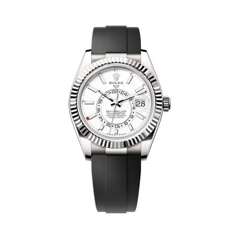 Sky-Dweller White Gold Oysterflex Intense White