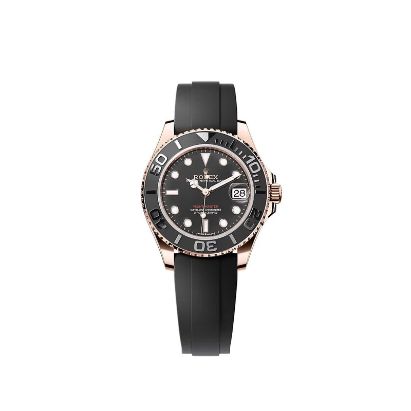 Yacht-Master 37 Everose Gold Oysterflex Intense Black