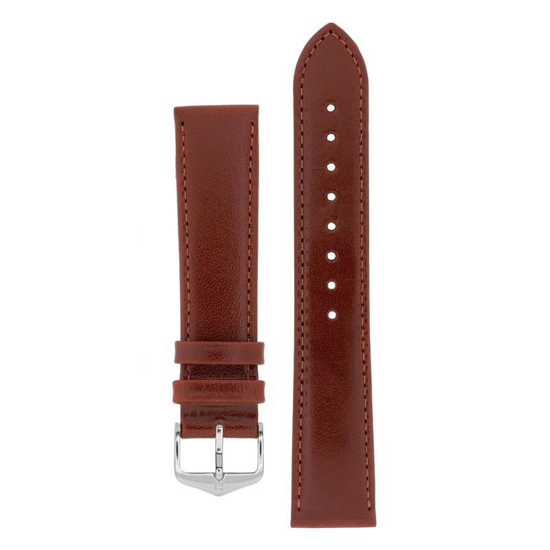 Hirsch OSIRIS Calf Leather Watch Strap in MID BROWN