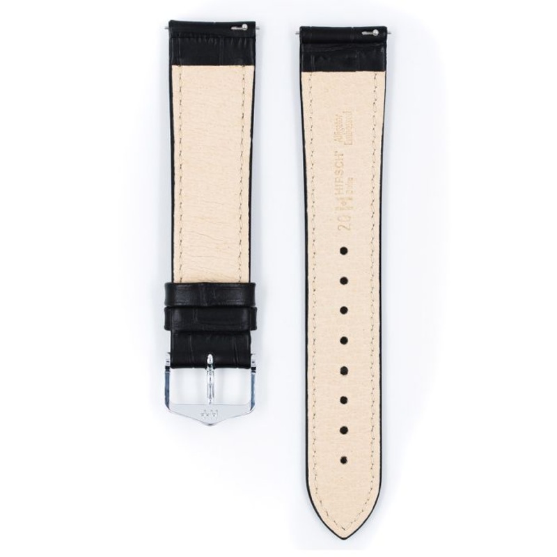 Hirsch DUKE Calf Watch Strap in BLACK