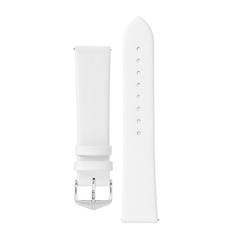 Hirsch TORONTO Fine-Grained Leather Watch Strap in WHITE