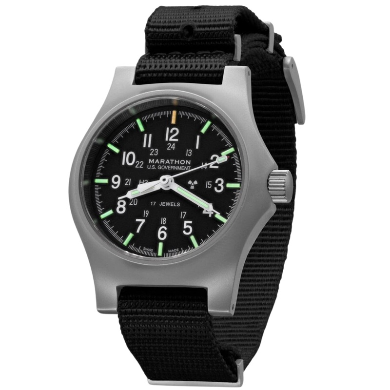 Marathon Officers Watch Mechanical GPM US Government Marking Black Defence Strap WW194003SS-0008