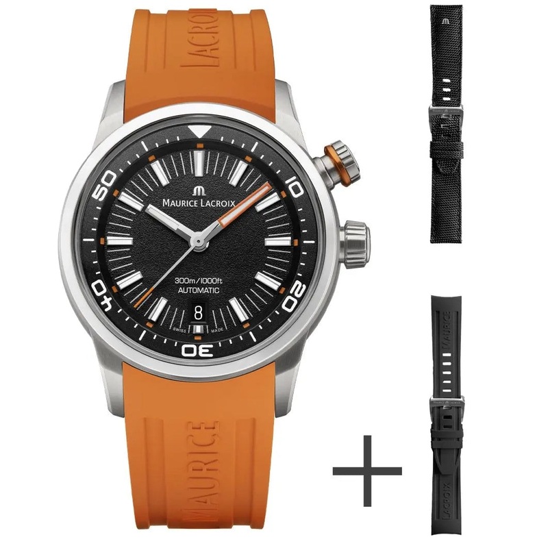 Maurice Lacroix  Pontos S Diver Men’s Black Brown Watch PT6248-SS00L-330-J