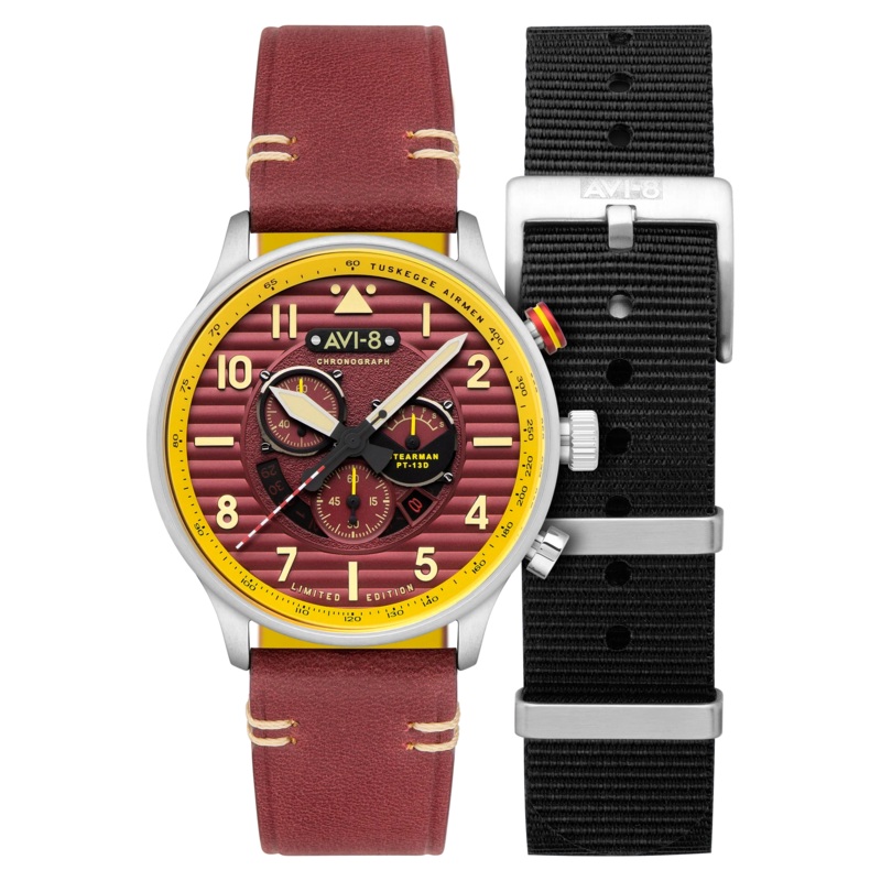 AVI-8 Watch Flyboy Spirit Of Tuskegee Red AV-4109-02