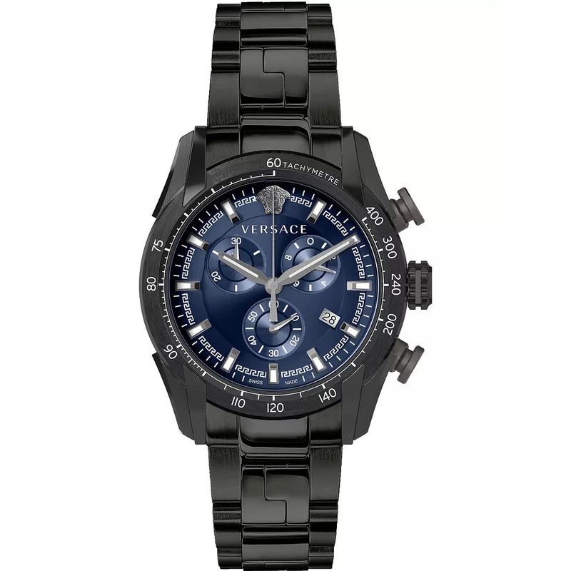 Versace Men’s Watch V-Ray 44mm Blue Black Bracelet VE2I00521