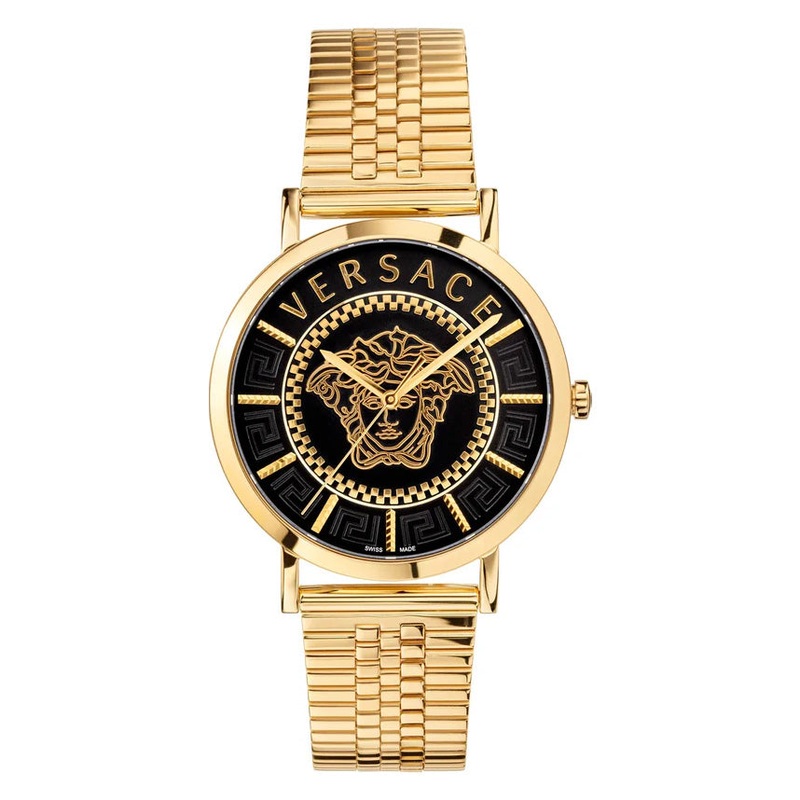 Versace Men’s Watch V-Essential Black Gold Bracelet VEJ400521