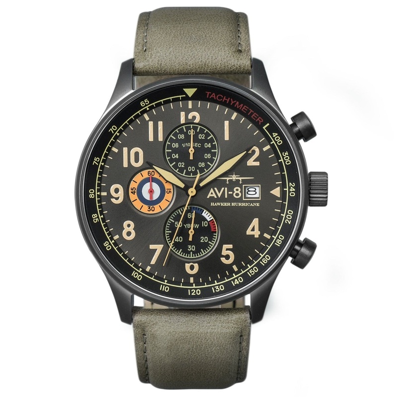 AVI-8 Dark Earth Hawker Hurricane Chronograph Watch AV-4011-0E