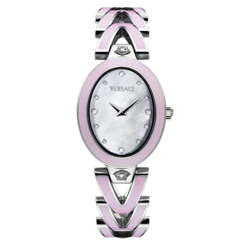 Versace V-Glam Ladies’ White Pink Diamonds Watch 60QE5SD498SE11