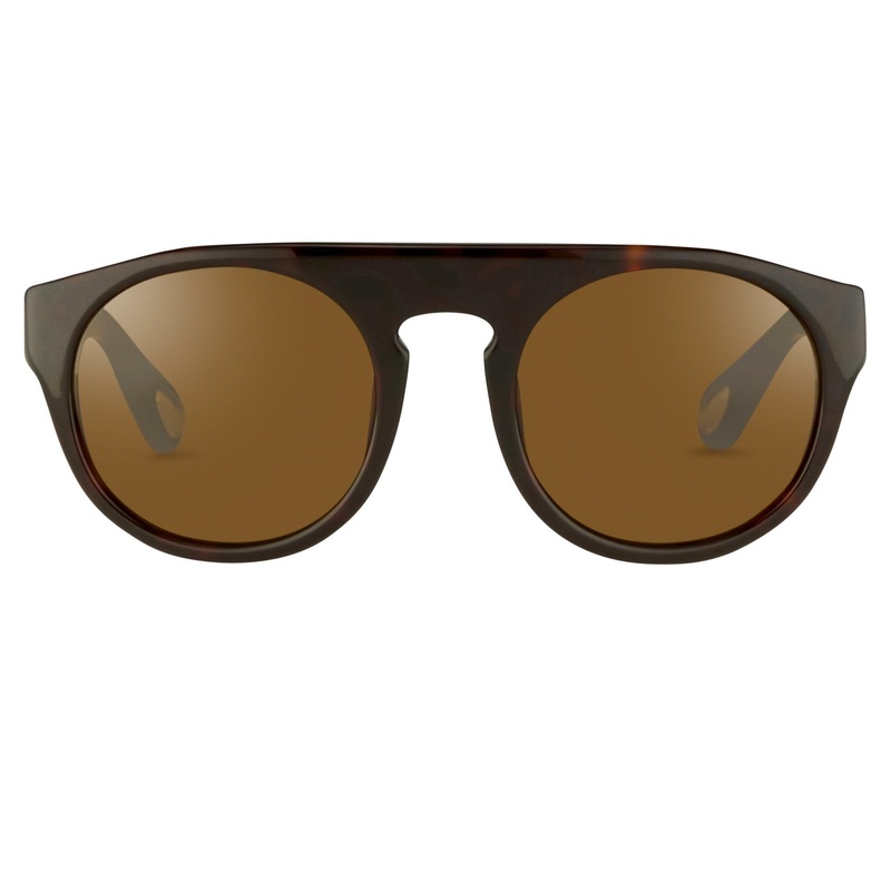Ann Demeulemeester Sunglasses Flat Top Amber Tortoise Shell and Brown AD10C4SUN
