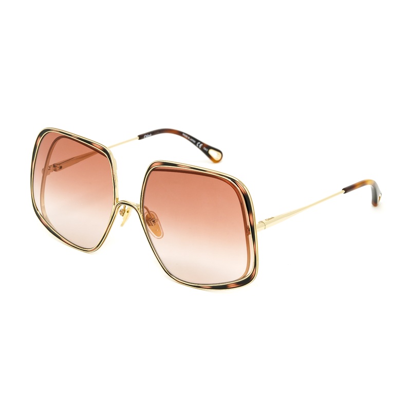 Chlo Women’s Sunglasses Hanah Oversized Square Tortoise/Pink CH0035S-003 62