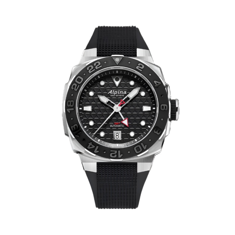Alpina Seastrong Diver Extreme Automatic Black Dial Rubber Band Watch AL-560B3VE6